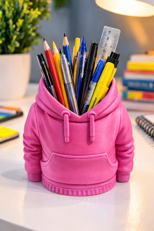 3D printed Hoodie Pencil Holder - Cozy & Cool Desk Organizer.
